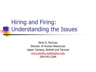 Hiring and Firing: Understanding the Issues