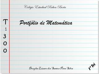 Portfólio de Matemática