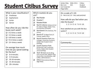Student Citibus Survey