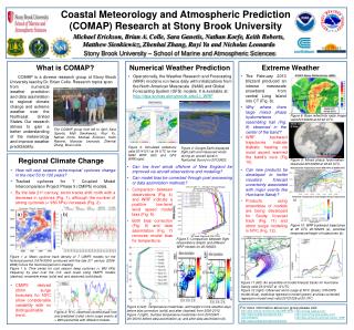 Coastal Meteorology and Atmospheric Prediction (COMAP) Research at Stony Brook University