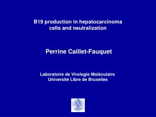 Perrine Caillet-Fauquet Laboratoire de Virologie Moléculaire Université Libre de Bruxelles