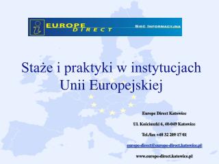 Staże i praktyki w instytucjach Unii Europejskiej