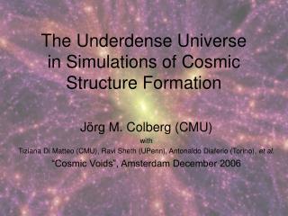 The Underdense Universe in Simulations of Cosmic Structure Formation