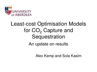 Least-cost Optimisation Models for CO 2 Capture and Sequestration