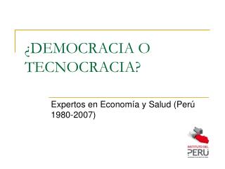 ¿DEMOCRACIA O TECNOCRACIA?