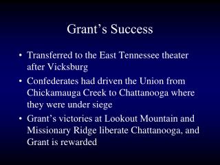 Grant’s Success