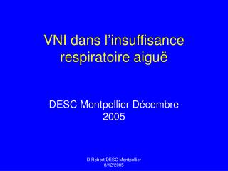 VNI dans l’insuffisance respiratoire aiguë