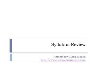 Syllabus Review