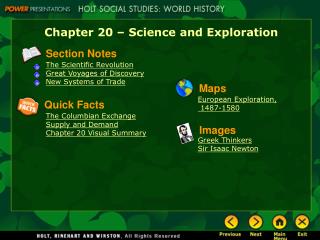 Chapter 20 – Science and Exploration
