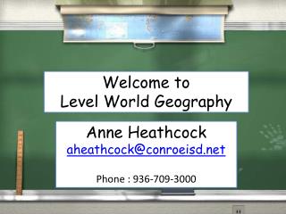 Welcome to Level World Geography