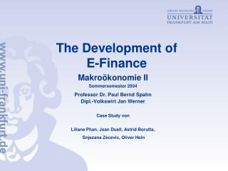 The Development of E-Finance