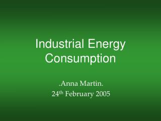 Industrial Energy Consumption