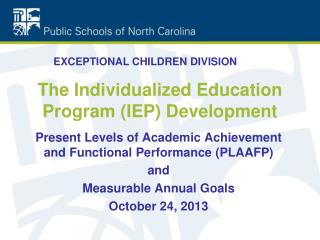The Individualized Education Program (IEP) Development