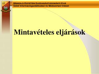 Mintavételes eljárások