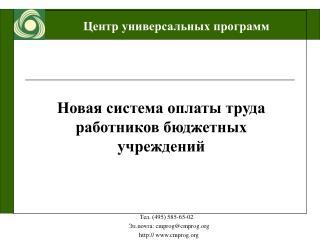 Новая система оплаты труда работников бюджетных учреждений