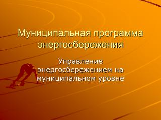 Муниципальная программа энергосбережения