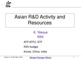 Asian R&amp;D Activity and Resources