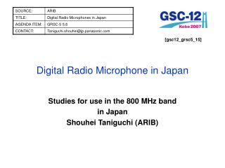 Digital Radio Microphone in Japan