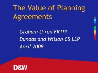 The Value of Planning Agreements