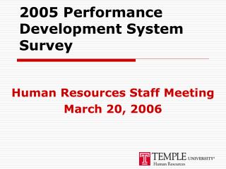 2005 Performance Development System Survey