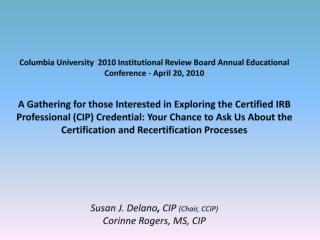 Council for Certification of IRB Professionals (CCIP)