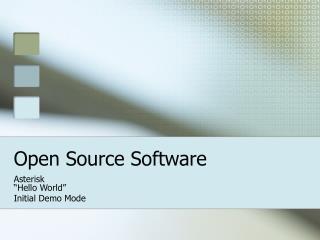 Open Source Software