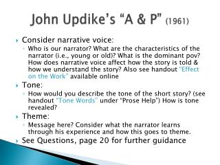 John Updike’s “A &amp; P” (1961)