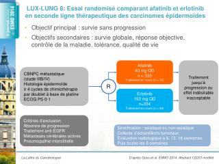 Objectif principal : survie sans progression
