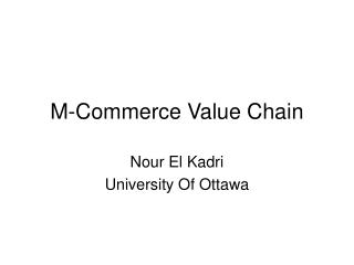 M-Commerce Value Chain