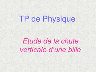 TP de Physique