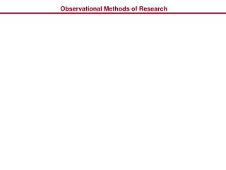 Observational Methods of Research