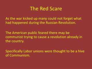 The Red Scare