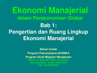 Ekonomi Manajerial dalam Perekonomian Global
