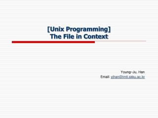 [Unix Programming] The File in Context