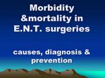 Morbidity mortality in E.N.T. surgeries causes, diagnosis prevention