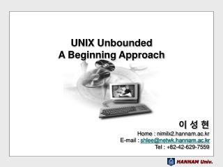 UNIX Unbounded A Beginning Approach