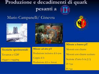 Produzione e decadimenti di quark pesanti a