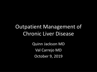 Outpatient Management of Chronic Liver Disease