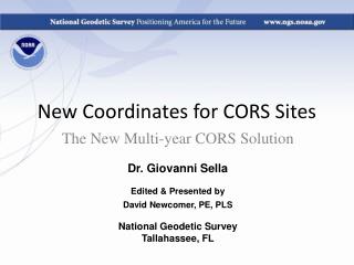 New Coordinates for CORS Sites