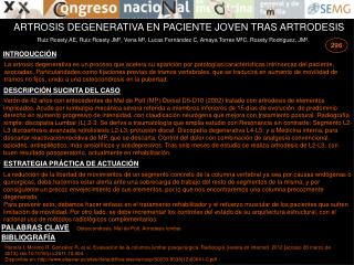 ARTROSIS DEGENERATIVA EN PACIENTE JOVEN TRAS ARTRODESIS