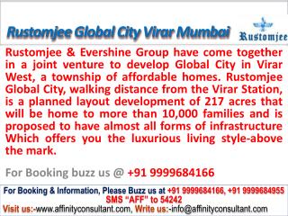Rustomjee Global city apartments virar mumbai @ 09999684166