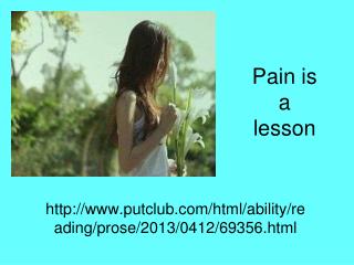 Pain is a lesson
