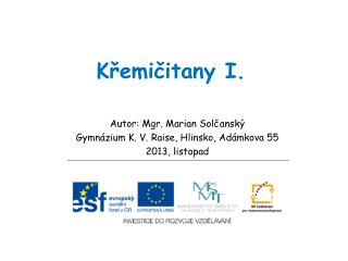 Křemičitany I.