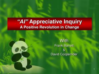 “AI” Appreciative Inquiry A Positive Revolution in Change