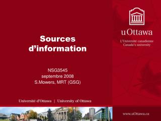 Sources d’information