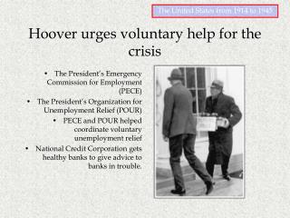 Hoover urges voluntary help for the crisis
