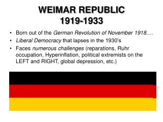 WEIMAR REPUBLIC 1919-1933