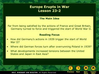 Europe Erupts in War Lesson 23-2