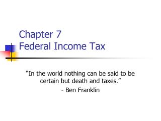 Chapter 7 Federal Income Tax