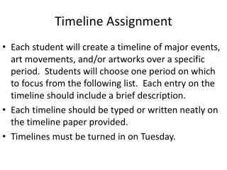 Timeline Assignment